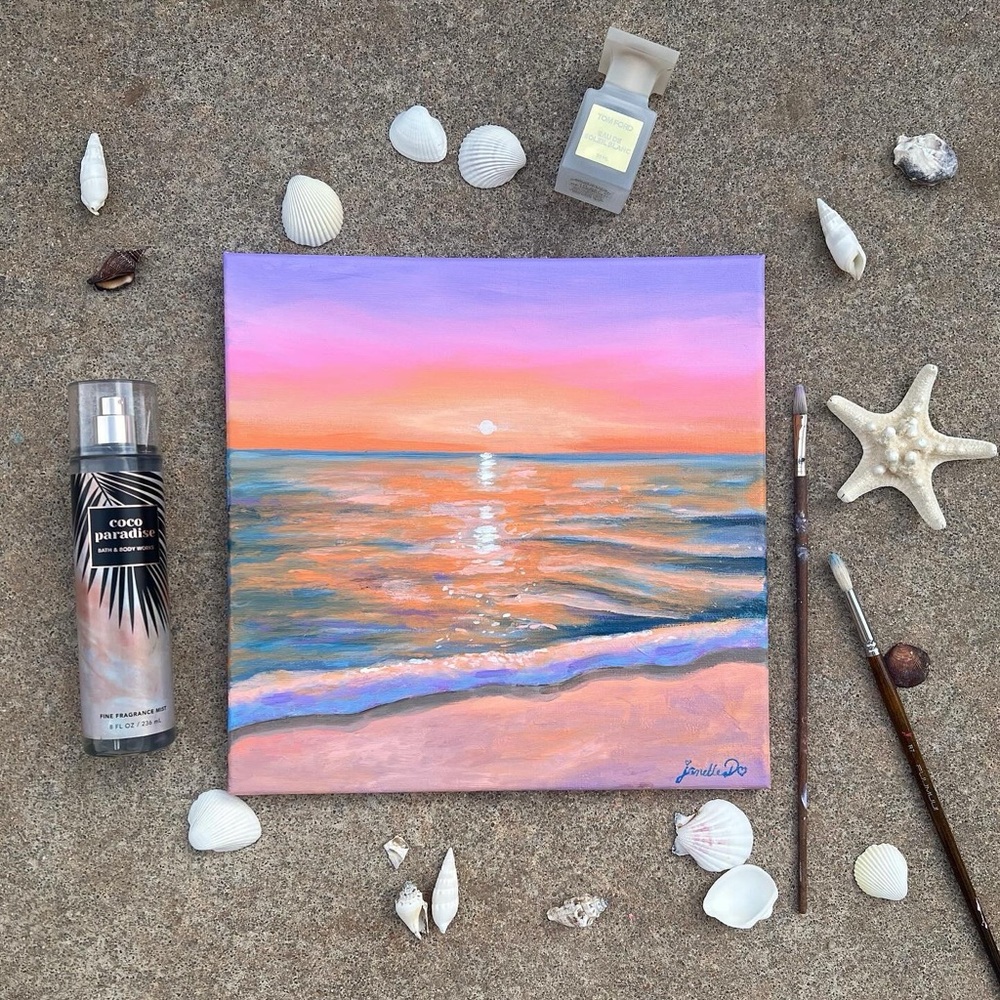 Original Beach painting ⚡️🩵🦋✨